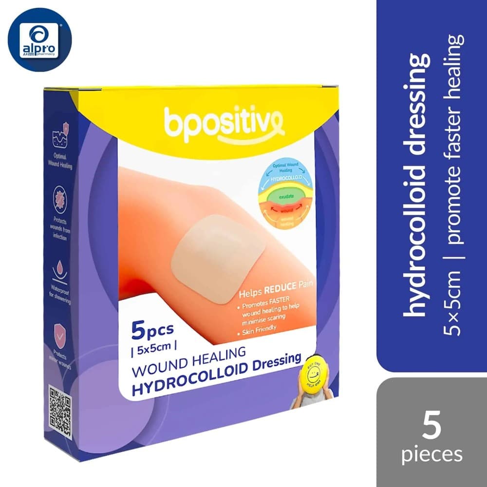 bpositive Hydrocolloid Dressing 5x5cm. 1P